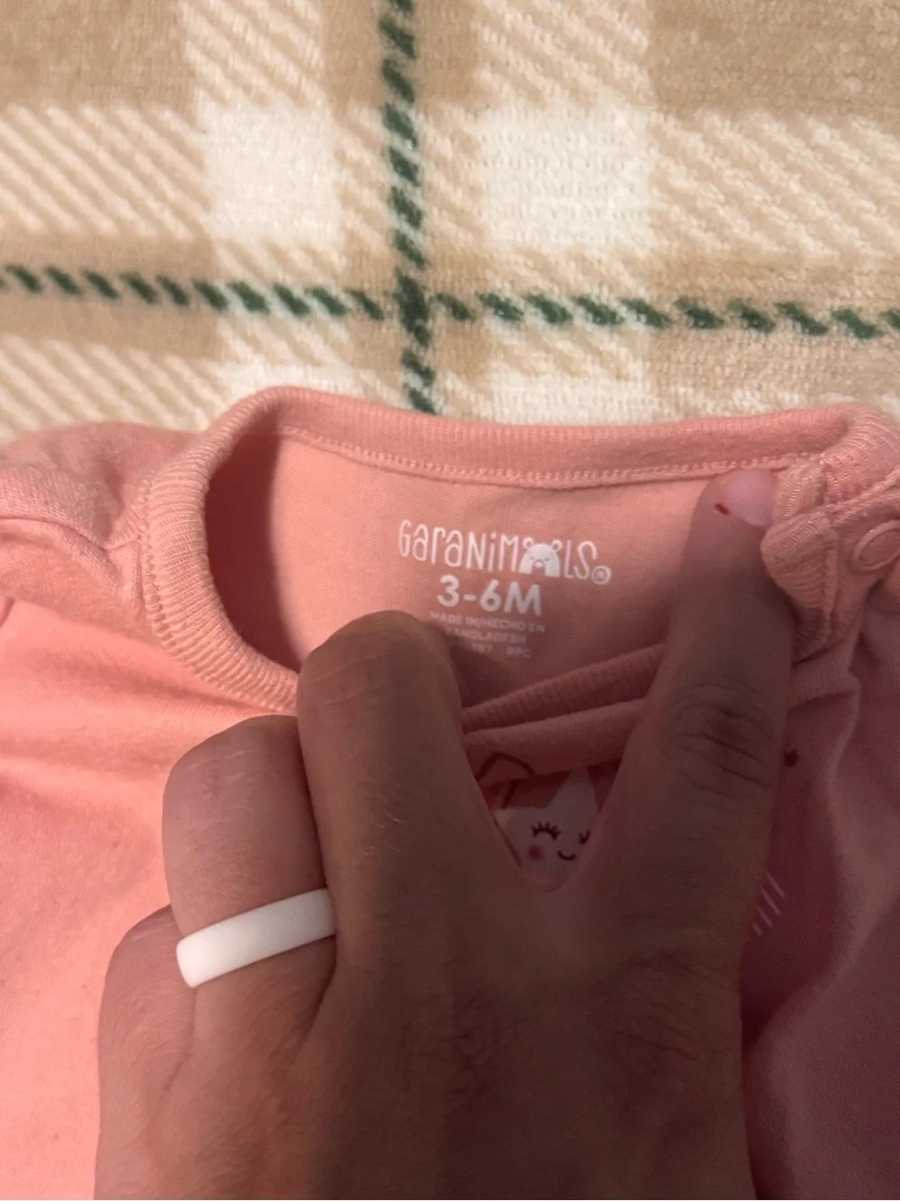 Garanimals Pink Bunny Graphic Long-Sleeve One-Piece